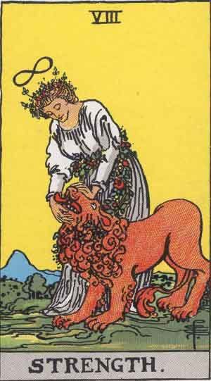 This image has an empty alt attribute; its file name is rws_tarot_08_strength.jpg